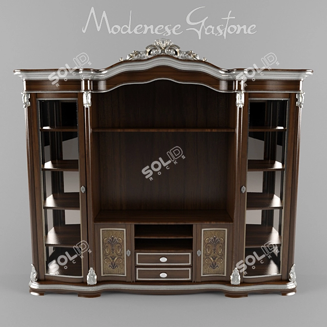 Baroque Highboard: Modenese Gastone 3D model image 1