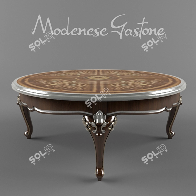 Elegant Round Wood Coffee Table 3D model image 1