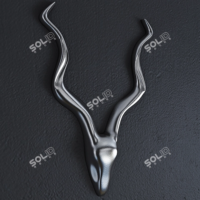 Elegant Antelope Head Wall Decor 3D model image 1