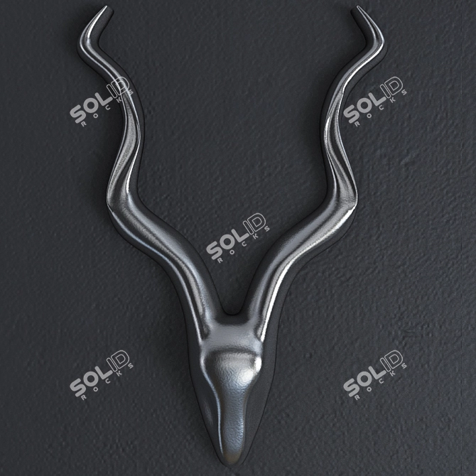 Elegant Antelope Head Wall Decor 3D model image 2