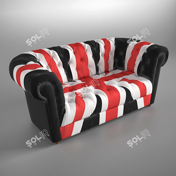 British Flag Chesterfield Sofa 3D model image 1