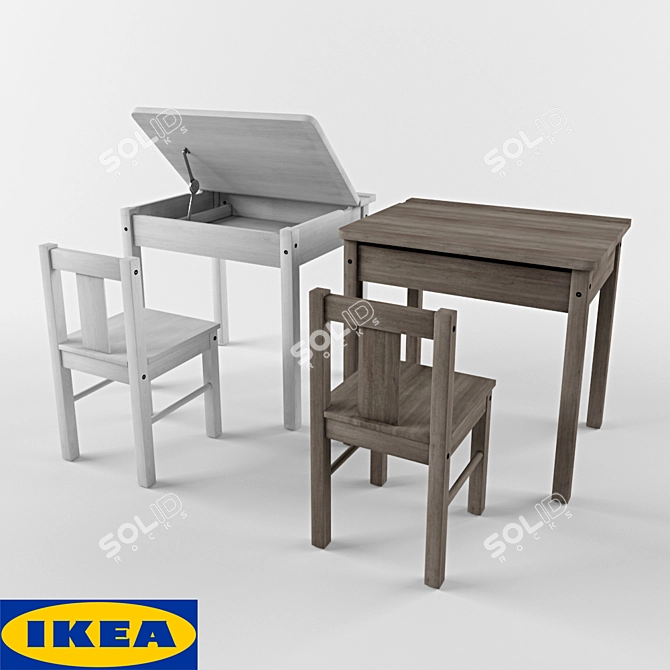 IKEA Sundvick Table: Storage and Style 3D model image 2