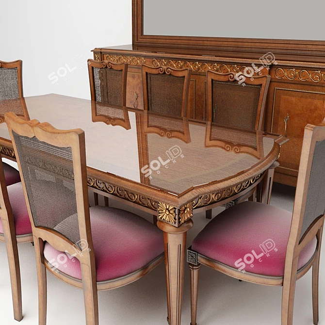 Vintage Tresure Dining Set 3D model image 2