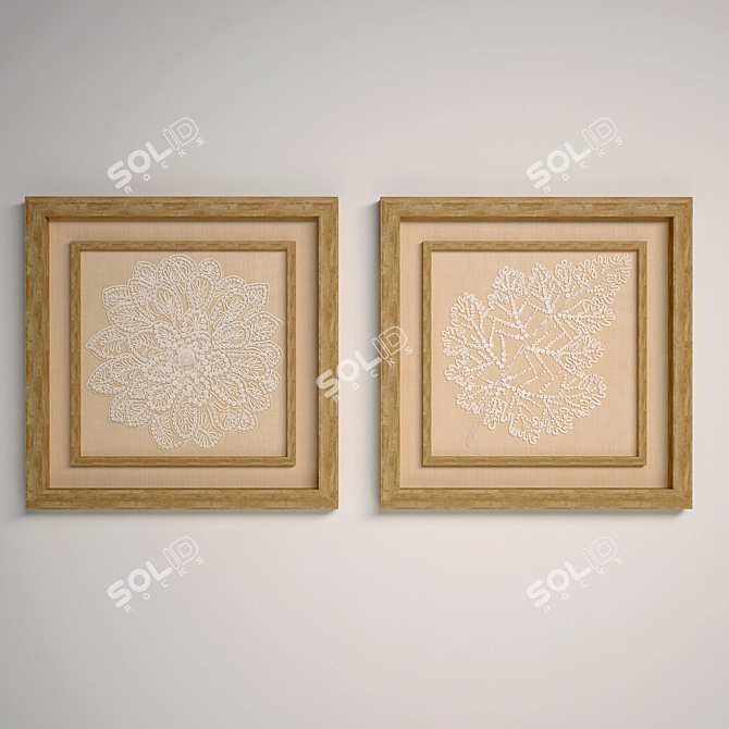 Elegant Lace Wall Panel 3D model image 1