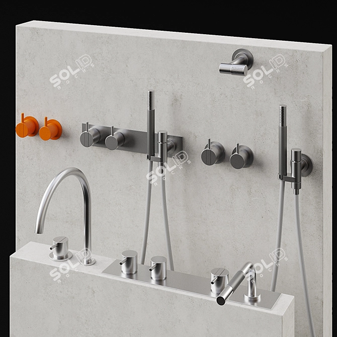 Vola Bathroom Components: Stylish & Durable Fixtures 3D model image 1