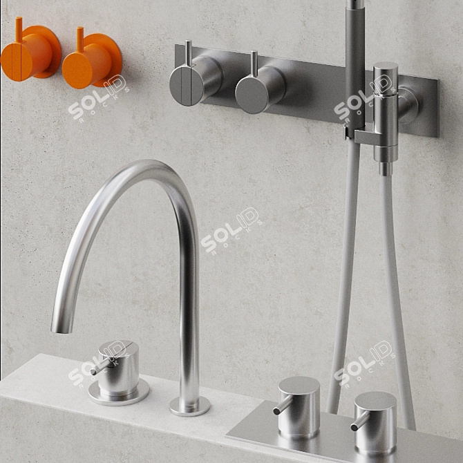 Vola Bathroom Components: Stylish & Durable Fixtures 3D model image 3