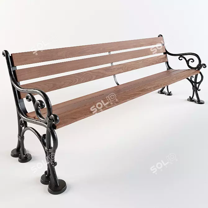Robers PB1103: Stylish and Durable Bench 3D model image 1