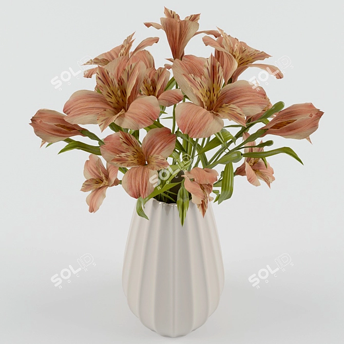 Exquisite Alstroemeria Bouquet 3D model image 1