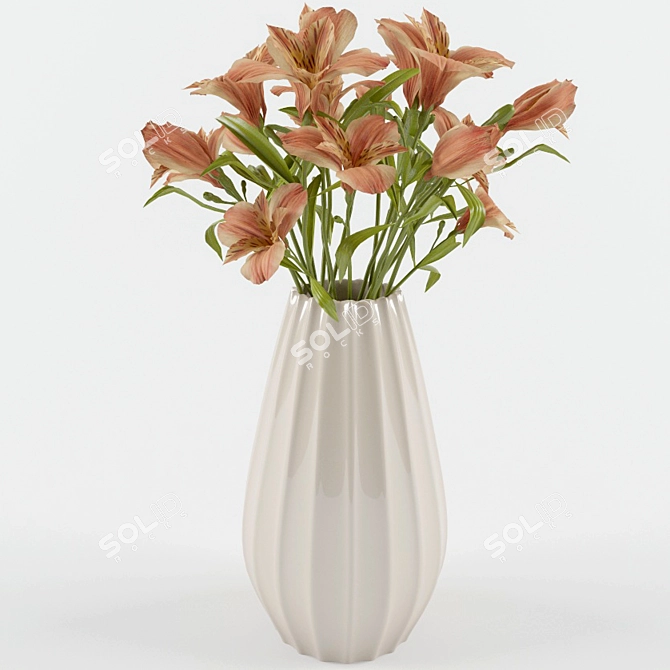 Exquisite Alstroemeria Bouquet 3D model image 2