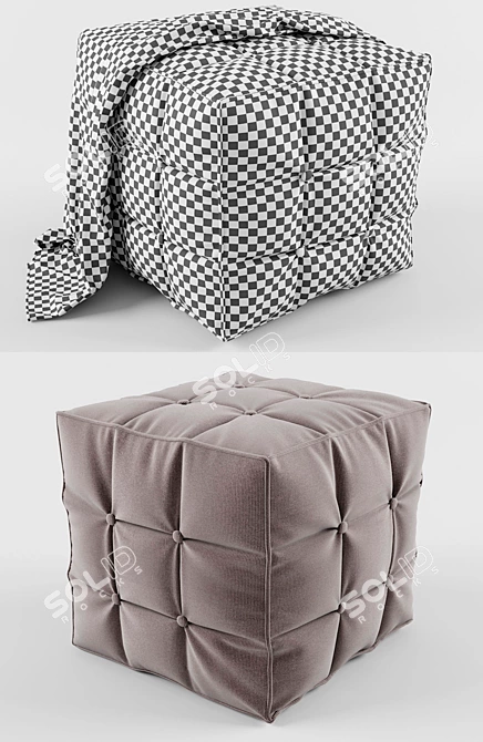 3D Vray Model - Poof Ottoman 3D model image 3