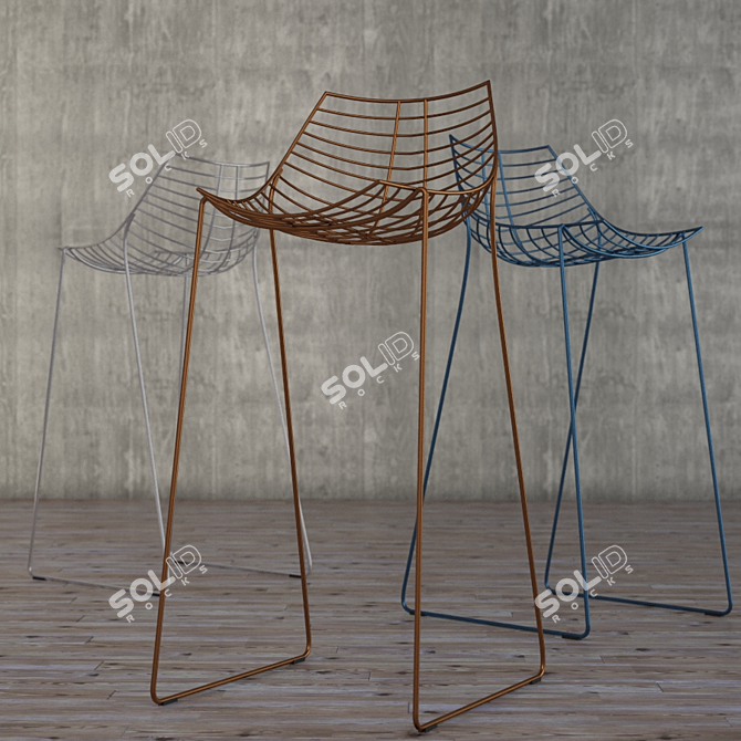 Elegant Swivel Bar Stool 3D model image 1