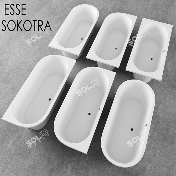 SOKOTRA Bath: Luxurious Russian Marble 3D model image 1