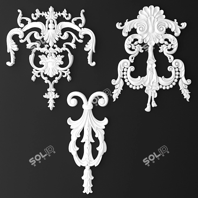 Elegant Stucco Décor 3D model image 1