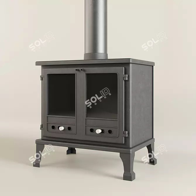 CozyFire Wood Burner Stove 3D model image 1