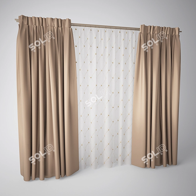 Title: Classic Gathered Blinds 3D model image 1