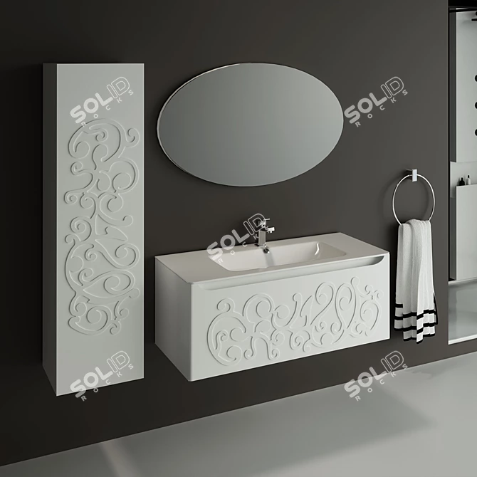 Elegant Turia Bathroom Furniture 3D model image 1