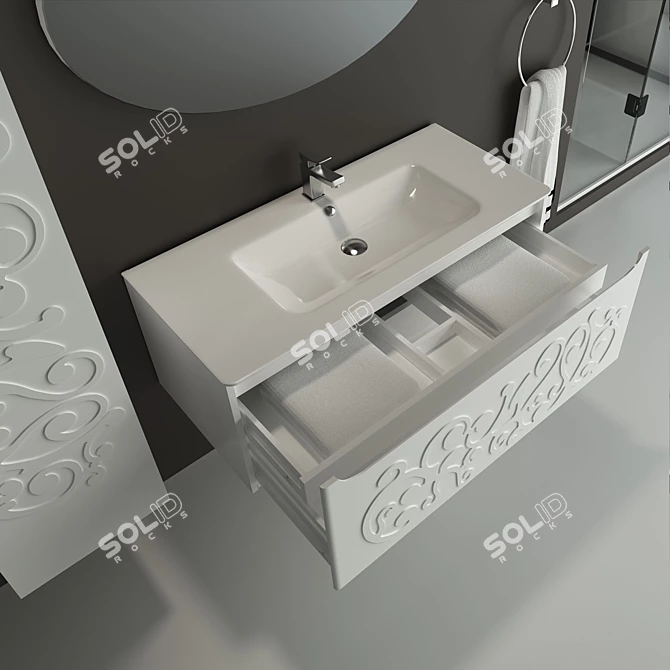 Elegant Turia Bathroom Furniture 3D model image 2