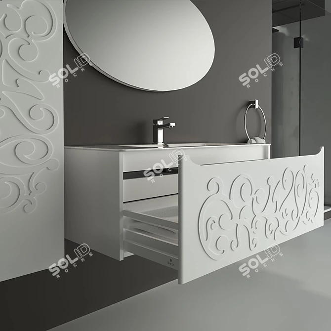 Elegant Turia Bathroom Furniture 3D model image 3