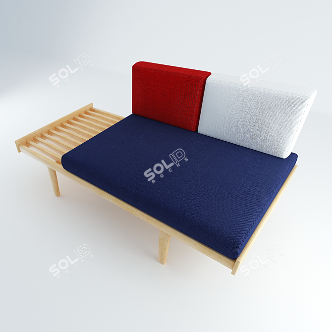 Elegant Bliss Banquette Daybed 3D model image 2