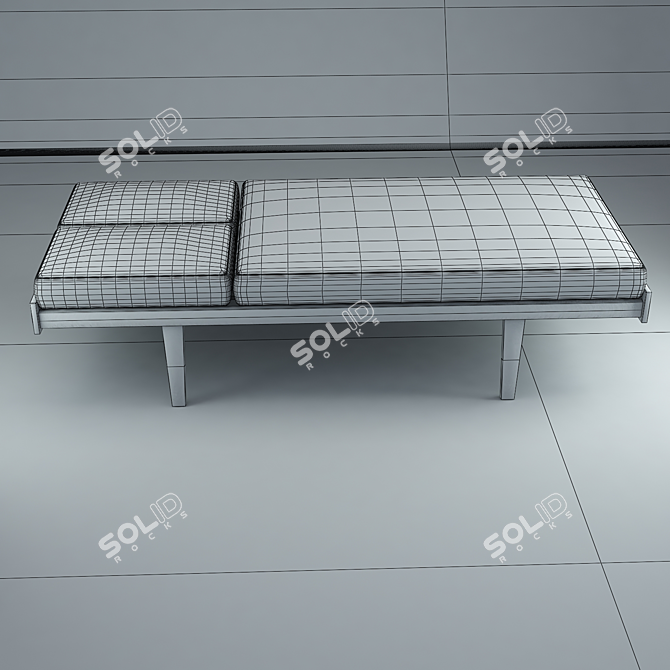 Elegant Bliss Banquette Daybed 3D model image 3