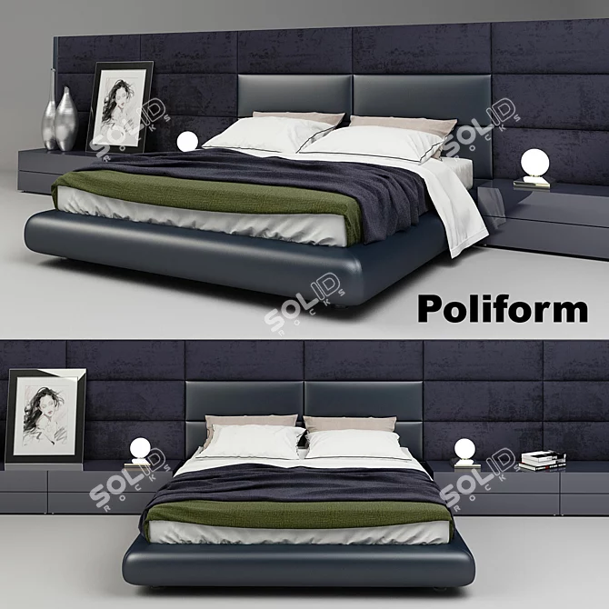 Luxury Dream Bed by Poliform 3D model image 1