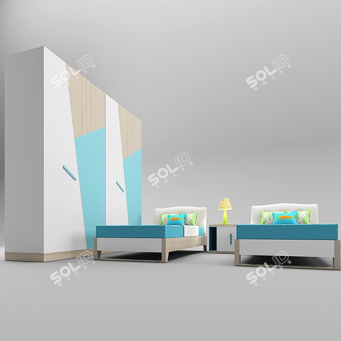 Dreamy Kids Bed Room 3D model image 1