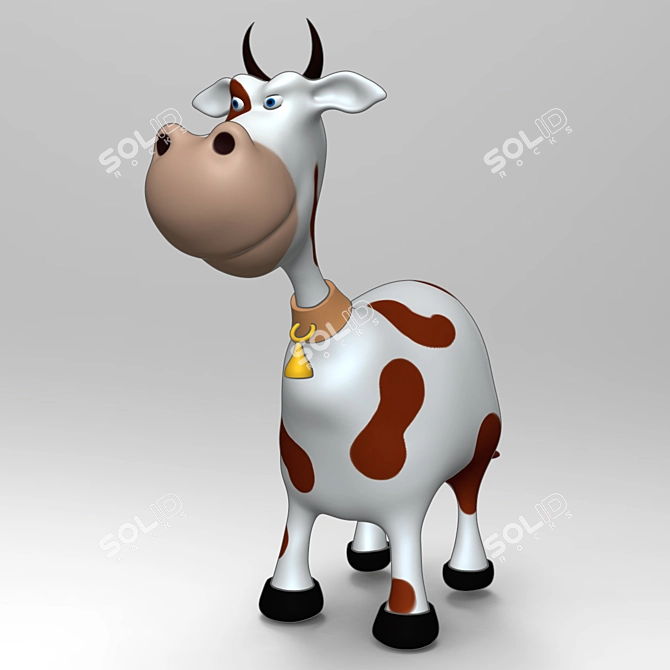 Playful Toy Cow: With Unfoldable Model & Textured Design 3D model image 1