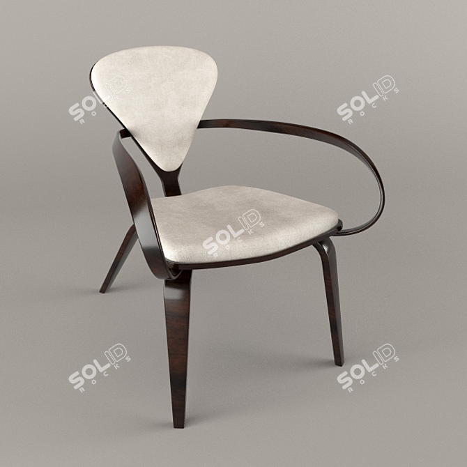 Elegant White Chair 3D model image 1