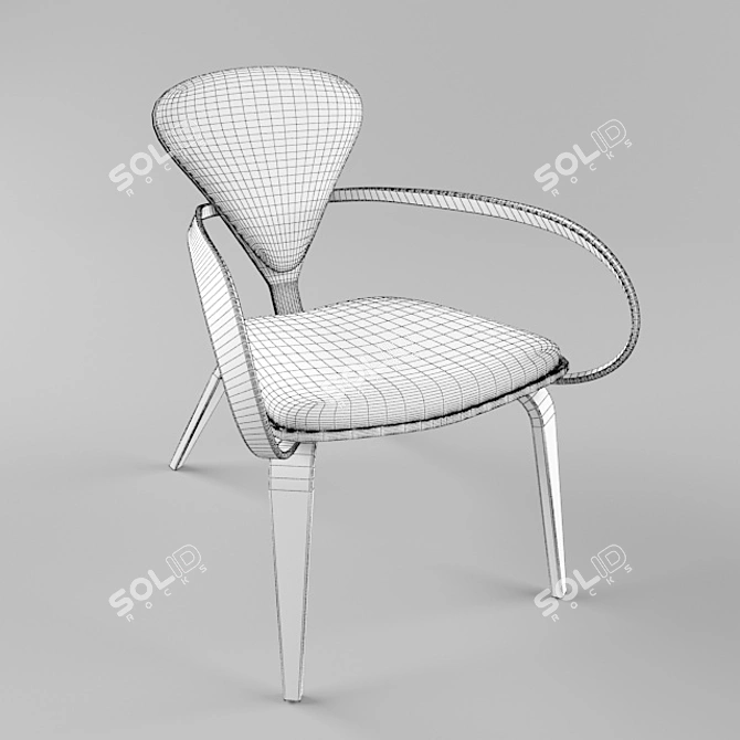 Elegant White Chair 3D model image 2