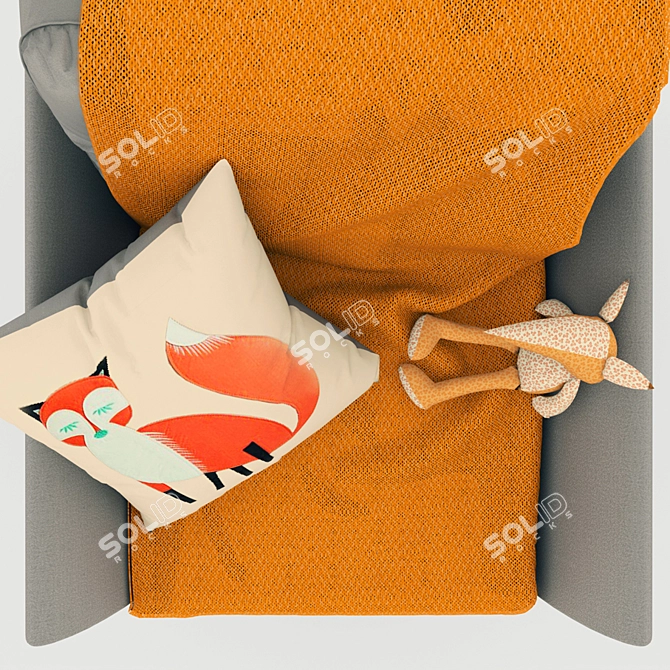 Zinc French Connection Armchair: Cozy, Elegant, and Complete 3D model image 3