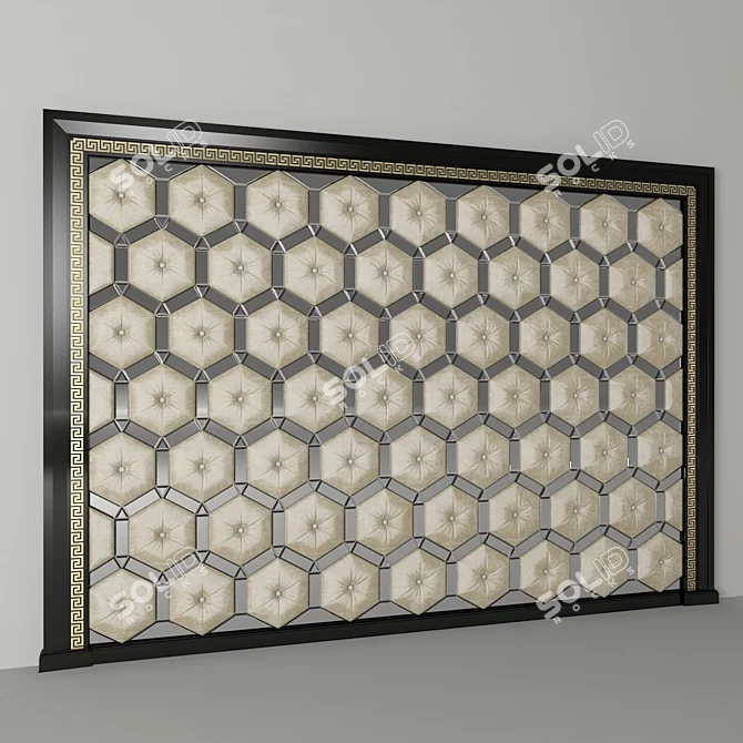 Elegant Capito Decor Panels 3D model image 1