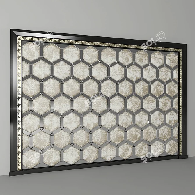 Elegant Capito Decor Panels 3D model image 2