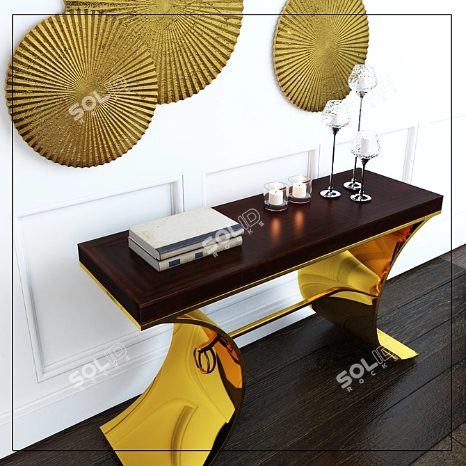 Elegant Decor Set: Seville Console, Apollo Medallions 3D model image 2