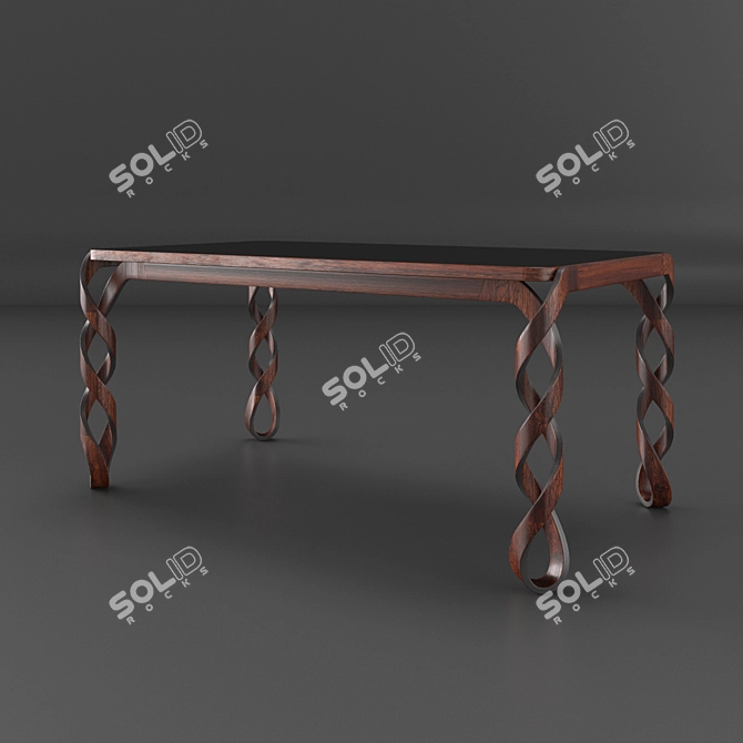 Vintage Table with Textured Materials for Corona Render 3D model image 2