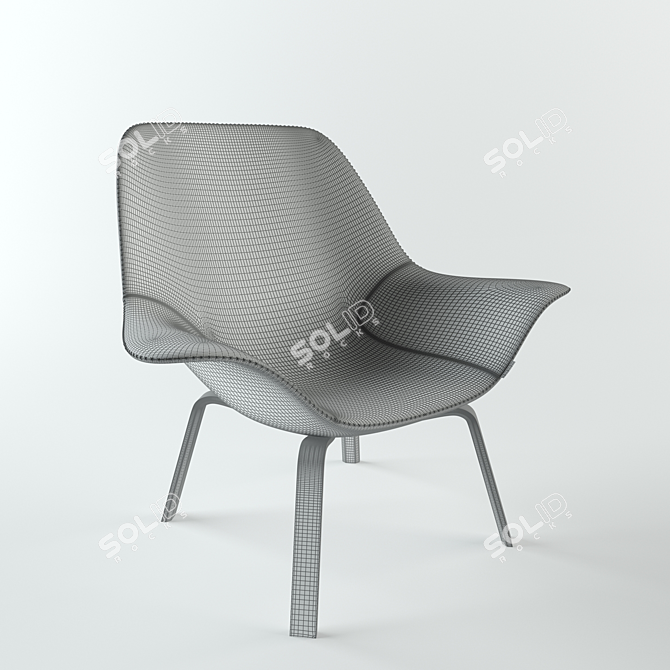 Oyster Wood Low: Timeless Comfort 3D model image 2