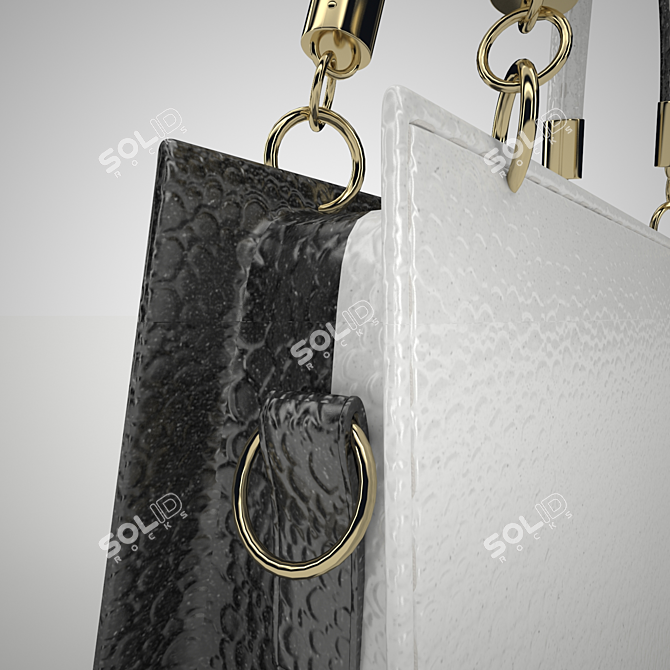 Elegant Leather Handbag 3D model image 3