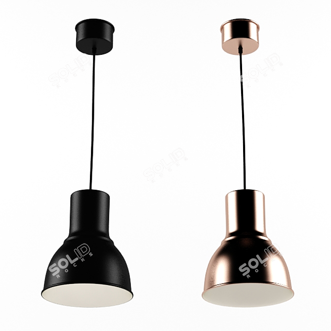 Hektor Pendant Lamp - Dark Gray & Bronze, 9x9x11 3D model image 1