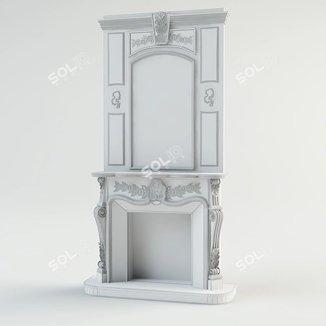 Classic Mirror Fireplace 3D model image 2