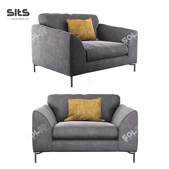 Title: Sits Klara: Stylish 3D Chair 3D model image 1