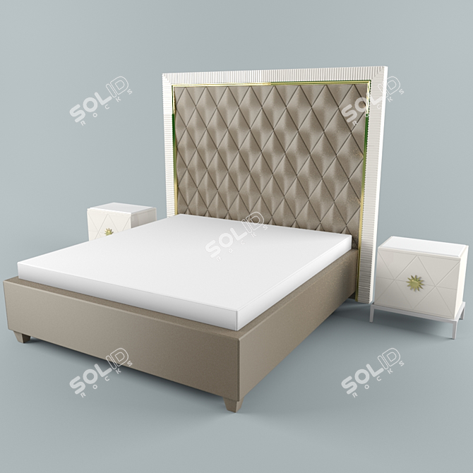 Luxurious Cavio Gatsby Bedroom Set 3D model image 1