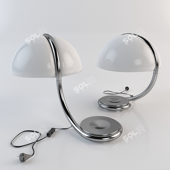 Sleek Serpente Swivel Table Lamp 3D model image 2