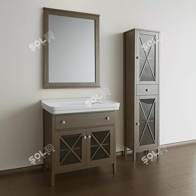 Nobleza Bathroom Furniture: Elegant Coronal Render Collection 3D model image 1
