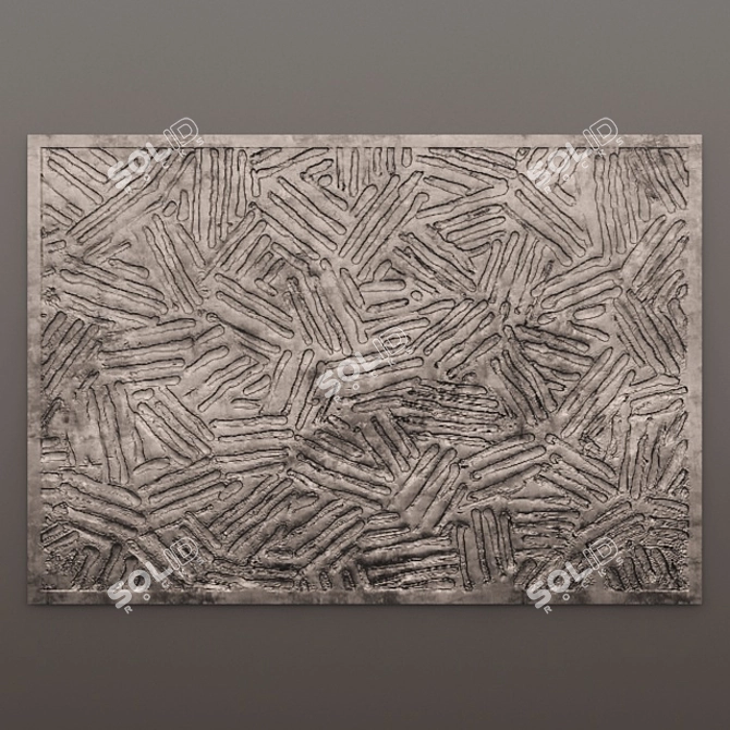 Customized Wooden Carved Wall Panel 3D model image 1