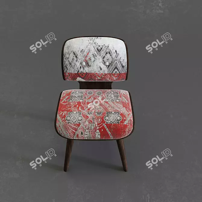 Elegant Nut Dining Chair 3D model image 2