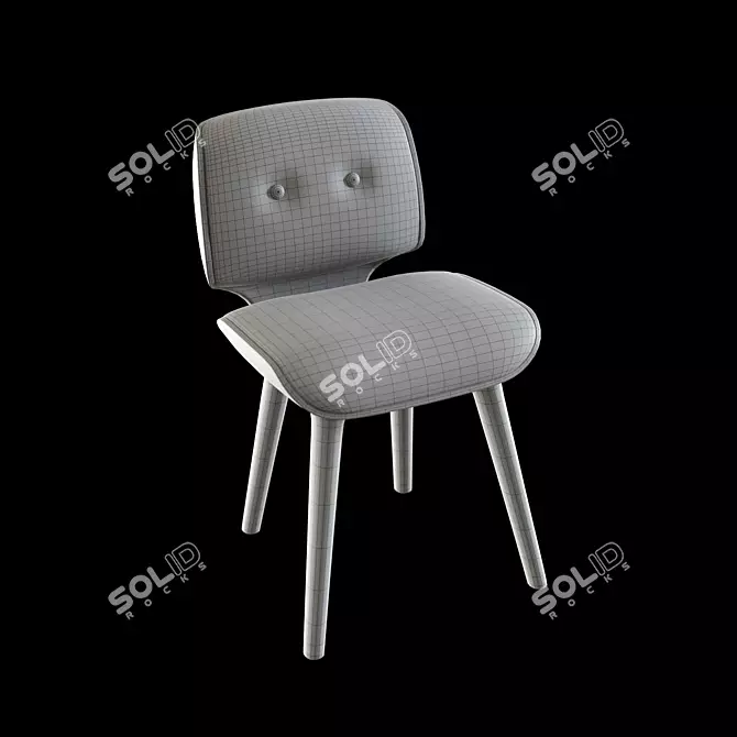 Elegant Nut Dining Chair 3D model image 3