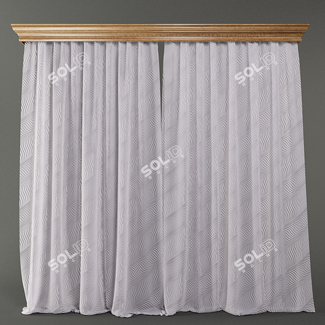 Elegant Drapery Collection 3D model image 1