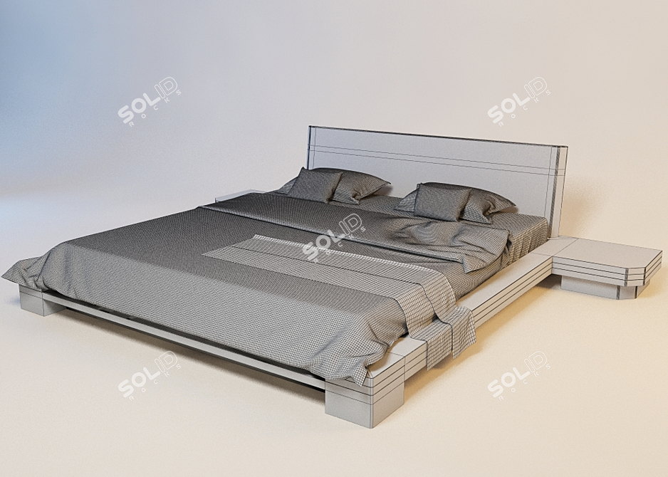 Cozy Dream Bed 3D model image 2