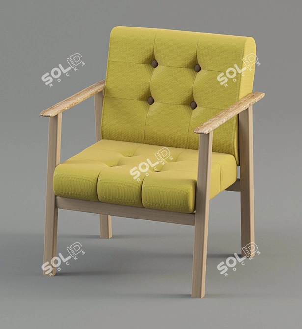 Ethnic Yellow Armchair 3D model image 1