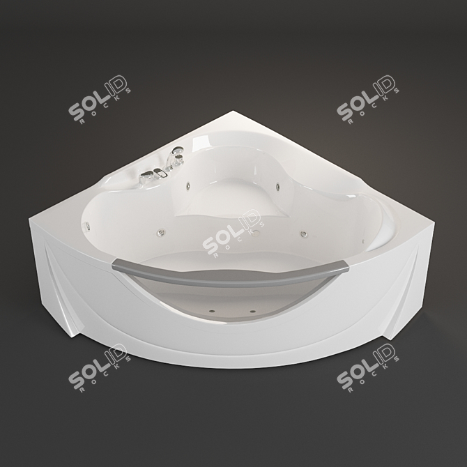 Luxury Corner Hydro Massage Bath 3D model image 1