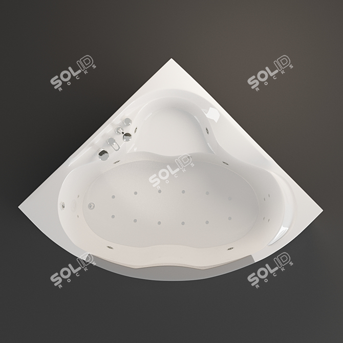 Luxury Corner Hydro Massage Bath 3D model image 2